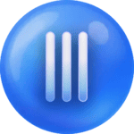 3D Skyquest logo icon with sleek design.